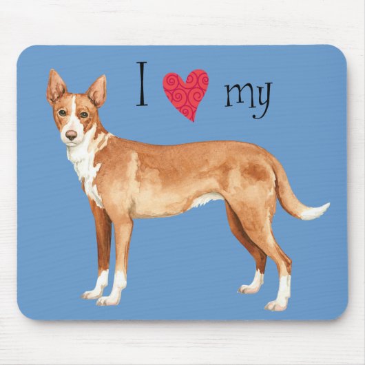 Ik hou van mijn Portugese podengo Muismat (Voorkant)