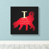 IK HOU VAN MIJN PORTUGESE WATERHOND CANVAS AFDRUK (Insitu (Houten vloer))