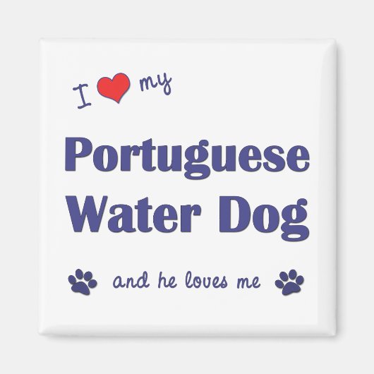 Ik hou van mijn Portugese waterhond (mannelijke ho Magneet (Voorkant)
