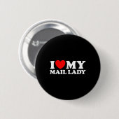 Ik hou van mijn post dame grappige Schattigee post Ronde Button 5,7 Cm (Voorkant /achterkant)