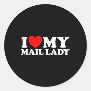 Ik hou van mijn post dame grappige Schattigee post Ronde Sticker