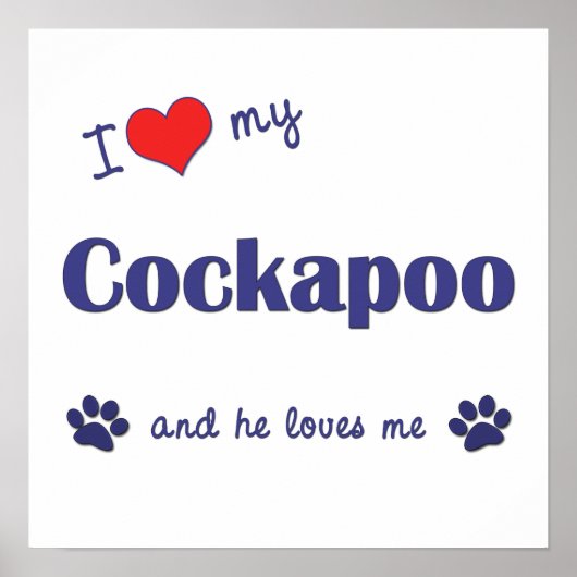 Ik hou van mijn Poster Cockapoo (Mannelijke hond) (Voorkant)