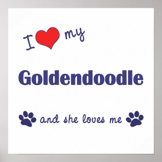 Ik hou van mijn Poster Goldendoedle (Vrouw Dog) (Voorkant)
