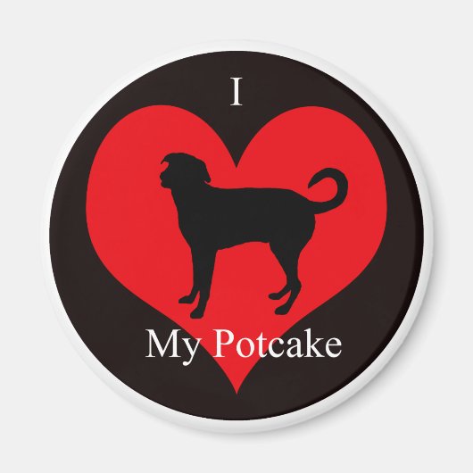 Ik hou van mijn Potcake koelkast magneet (Voorkant)