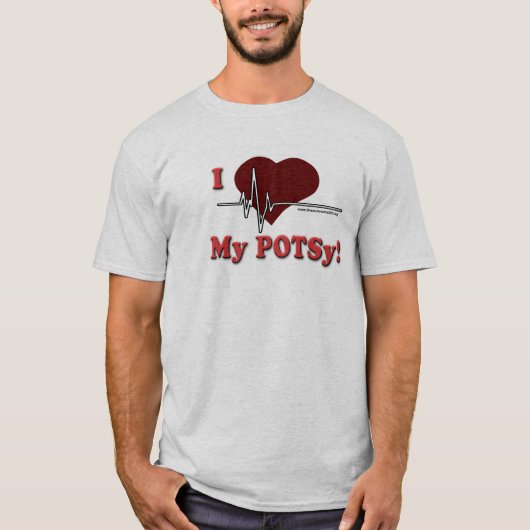 Ik hou van mijn POTSy Mannen Shirt (Voorkant)