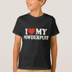 Ik hou van mijn powderpuff, Chinees Crested Honden T-shirt