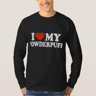 Ik hou van mijn powderpuff, Chinees Crested Honden T-shirt