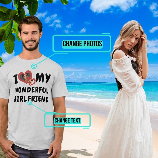 Ik hou van mijn prachtige Vriendin dubbel hart T-shirt