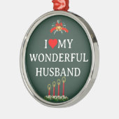 Ik hou van mijn prachtige vrouw, Kerstmis, Metalen Ornament (Links)