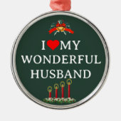 Ik hou van mijn prachtige vrouw, Kerstmis, Metalen Ornament (Voorkant)