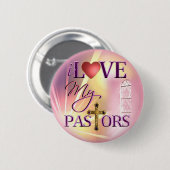 Ik hou van mijn predikanten ronde button 5,7 cm (Voorkant /achterkant)