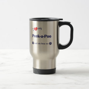 Ik hou van mijn preek-a-Poo (Vrouw hond) Reisbeker