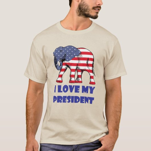 Ik hou van mijn President Amerikaanse vlag T-shirt (Voorkant)
