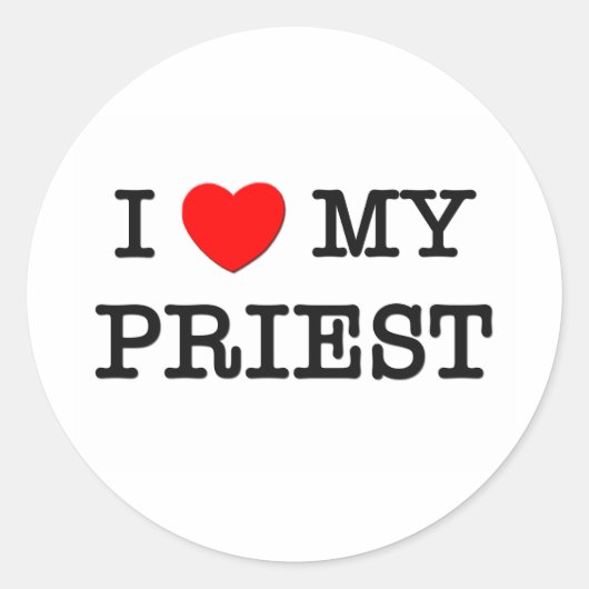 Ik hou van mijn PRIESTER Ronde Sticker (Voorkant)