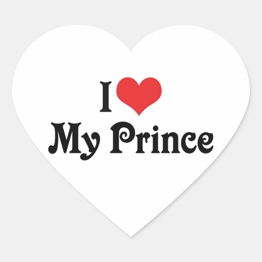 Ik hou van mijn prins hart sticker (Voorkant)