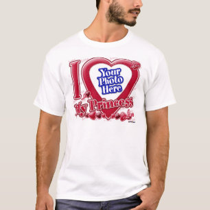 Ik hou van mijn prinses rood hart - foto t-shirt