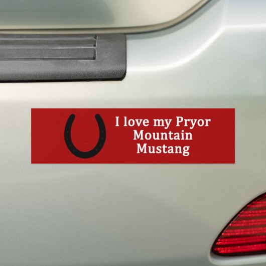 Ik hou van mijn Pryor Mountain Mustang Paard Bumpersticker (Op auto)