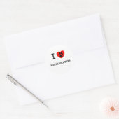 IK HOU VAN MIJN PUDELPOINTERS RONDE STICKER (Envelop)