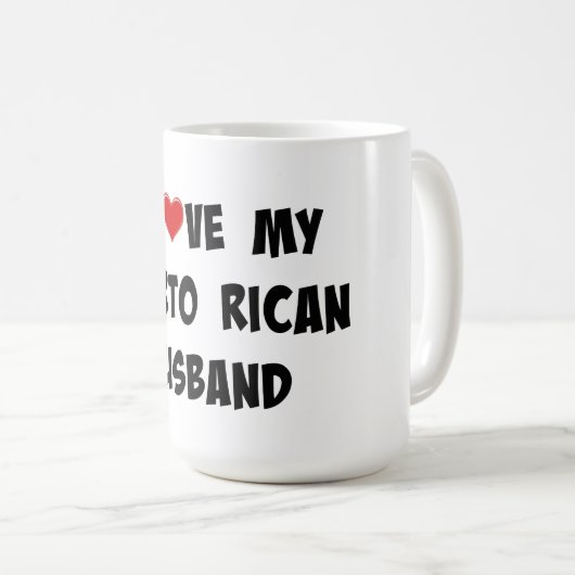 Ik hou van mijn Puerto Ricaanse echtgenoot Koffiemok (Voorkant rechts)