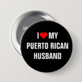 Ik hou van mijn Puerto Ricaanse echtgenoot Ronde Button 7,6 Cm (Voorkant /achterkant)