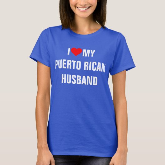 Ik hou van mijn Puerto Ricaanse man T-shirt (Voorkant)