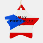 Ik hou van mijn Puerto Ricaanse vrouw, Vlag van Pu Keramisch Ornament (Voorkant)