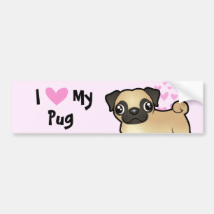 Ik hou van mijn pug bumpersticker