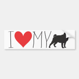 Ik hou van mijn Pug Bumpersticker