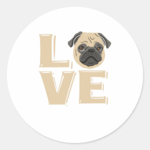 Ik hou van mijn pug-cadeaus voor pug-overs ronde sticker