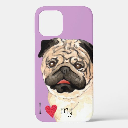 Ik hou van mijn pug Case-Mate iPhone case (Achterkant)