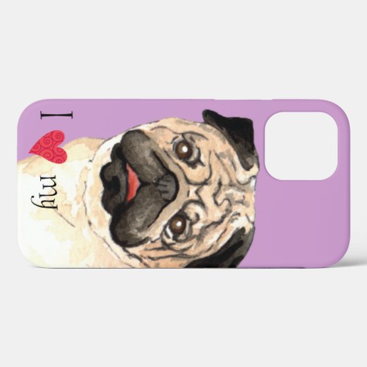 Ik hou van mijn pug Case-Mate iPhone case (Achterkant (horizontaal))