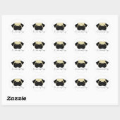 Ik hou van mijn Pug Cute Pug en Love Quote Ronde Sticker (Vel)