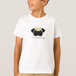 Ik hou van mijn Pug Cute Pug en Love Quote T-shirt