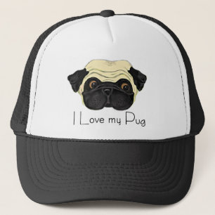 Ik hou van mijn Pug Cute Pug en Love Quote Trucker Pet