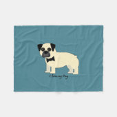Ik hou van mijn Pug Fleece Deken (Voorkant (Horizontaal))