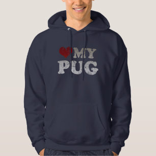 Ik hou van mijn Pug Hoodie