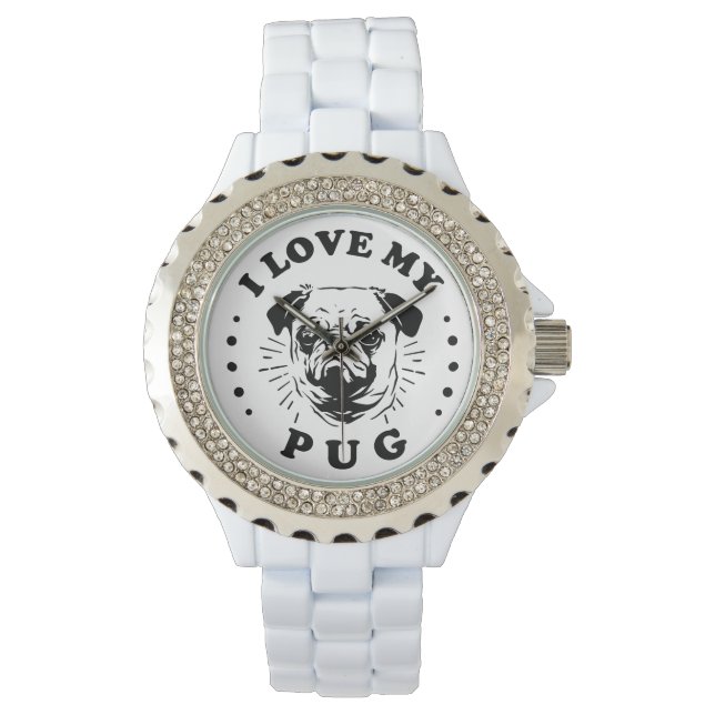 Ik hou van mijn pug horloge (Voorkant)