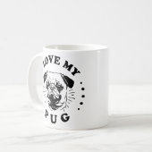 Ik hou van mijn pug koffiemok (Voorkant links)