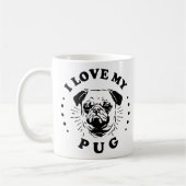 Ik hou van mijn pug koffiemok (Links)