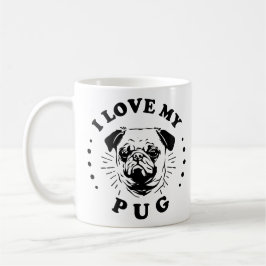 Ik hou van mijn pug koffiemok