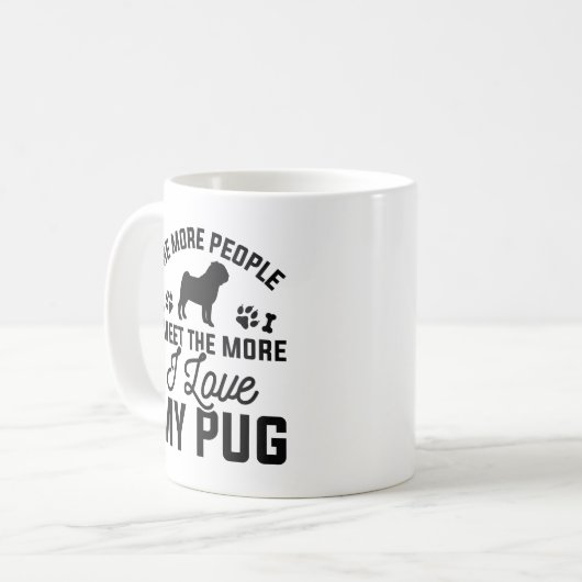 Ik hou van mijn pug koffiemok (Voorkant links)