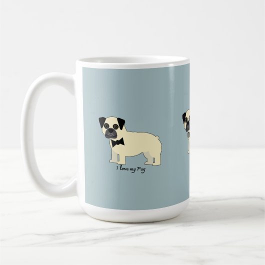 Ik hou van mijn pug koffiemok (Links)