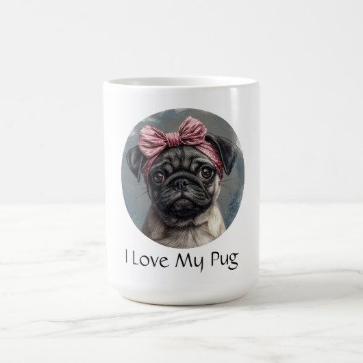 Ik hou van mijn pug koffiemok (Center)