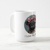 Ik hou van mijn pug koffiemok (Voorkant links)