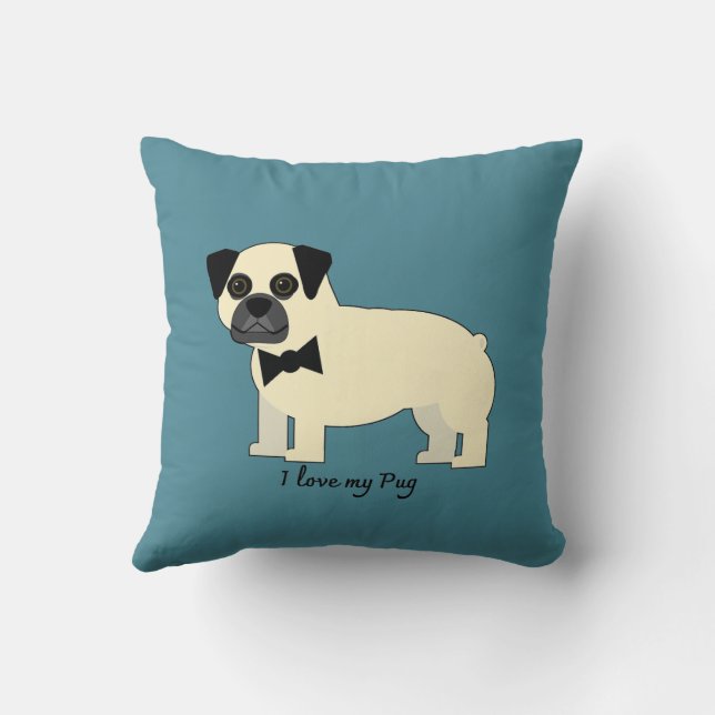 Ik hou van mijn Pug Kussen (Achterkant)