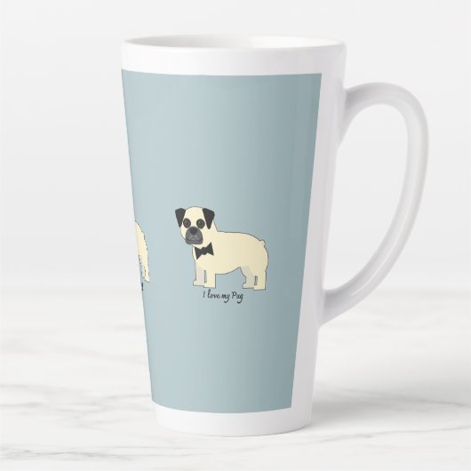 Ik hou van mijn Pug Latte Mok (Rechts)
