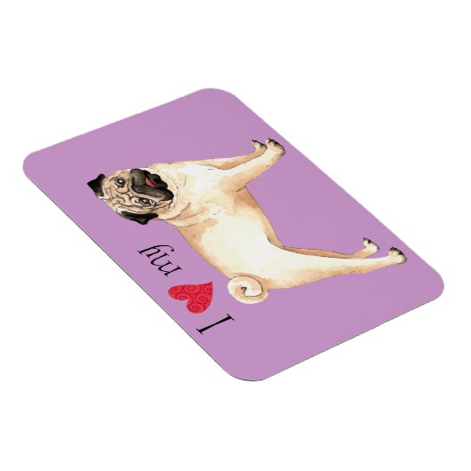 Ik hou van mijn pug magneet (Rechterzijde)
