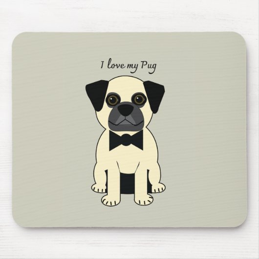 Ik hou van mijn Pug Muismat (Voorkant)