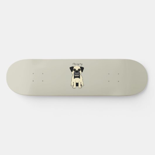 Ik hou van mijn Pug Persoonlijk Skateboard (Horizontaal)
