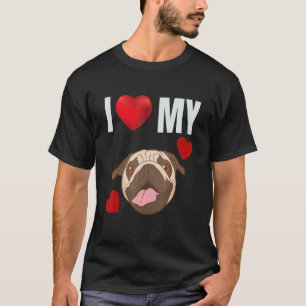 Ik hou van mijn Pug schattig Schattig Pug Dutch Bu T-shirt